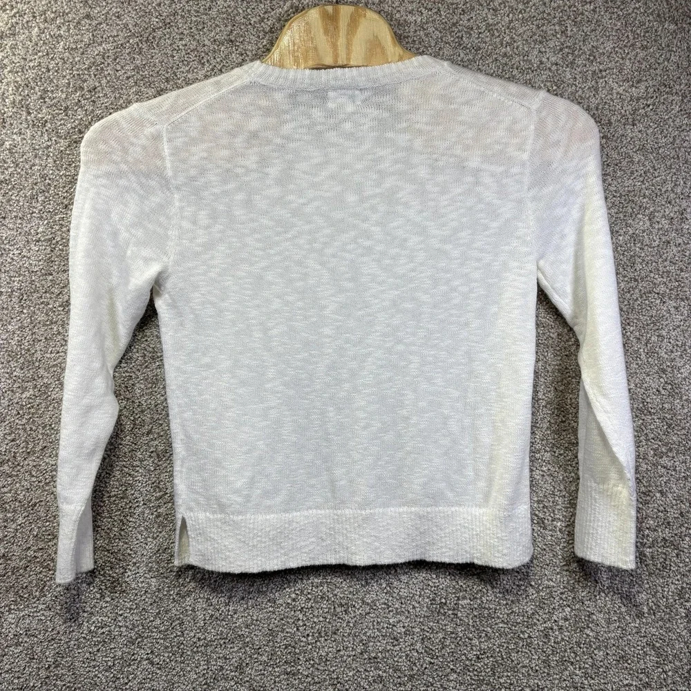NWT J Crew Sweater Womens Small White Lightweight Open Knit Sheer Pullover - Picture 7 of 7